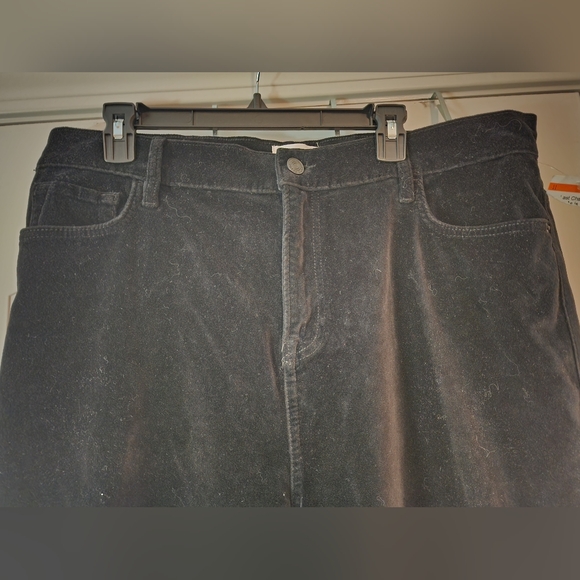 Frame NWT Women's Black Velvet Le Palazzo Crop Flared Pants Size 33 Goth $498 - Picture 3 of 12
